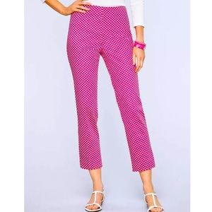 Talbots Pink Scallop Print Cropped Heritage Pants